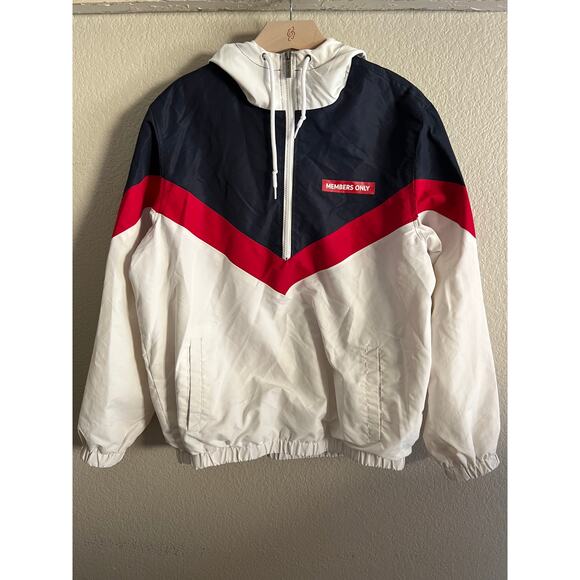 Members Only Half Zip Windbreaker Red, White, Blue M - Picture 5 of 11